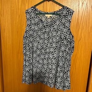 Michael Kors floral top with open shoulders.